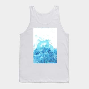 Blue abstract landscape, nature. Encaustic wax art. Painting drawing Tank Top